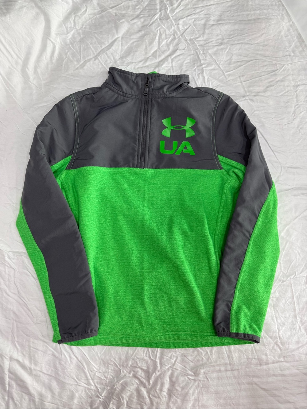 BUNDLE - Under Armour Boys' Neon Green and Under Armour Boy’s Blue Zip-up